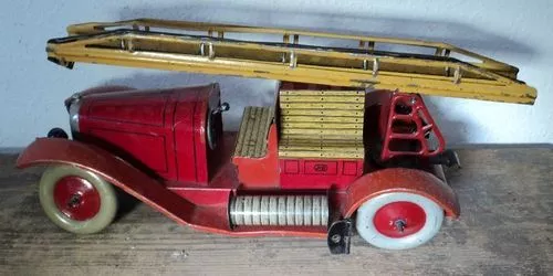 altes Blech Blechspielzeug Feuerwehr Feuerwehrauto Delahaye JEP
