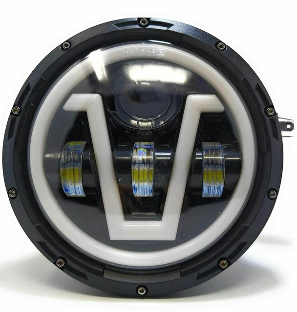 7'' LED HEADLIGHT For Royal Enfield Meteor 350cc with Outer Rim Chrome