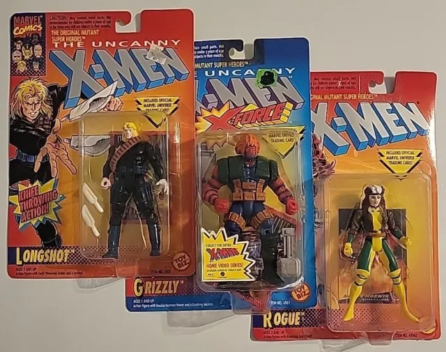 Toy Biz Marvel Comics The Original Mutant Super Heroes X-Men Longshot, Grizzly,