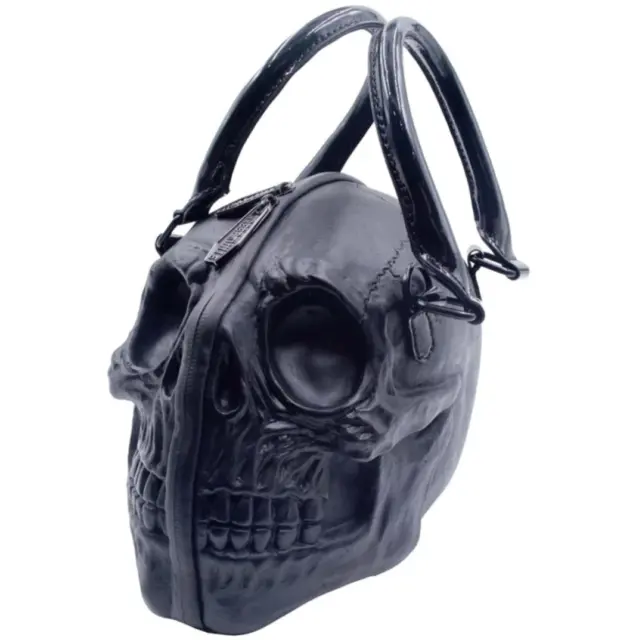 Kreepsville 666 Black Latex Skull Purse Bag Handles or Shoulder Strap NWT Goth