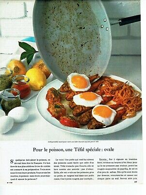 PUBLICITE ADVERTISING 065  1968   TEFAL  poele ovale pour poisson 