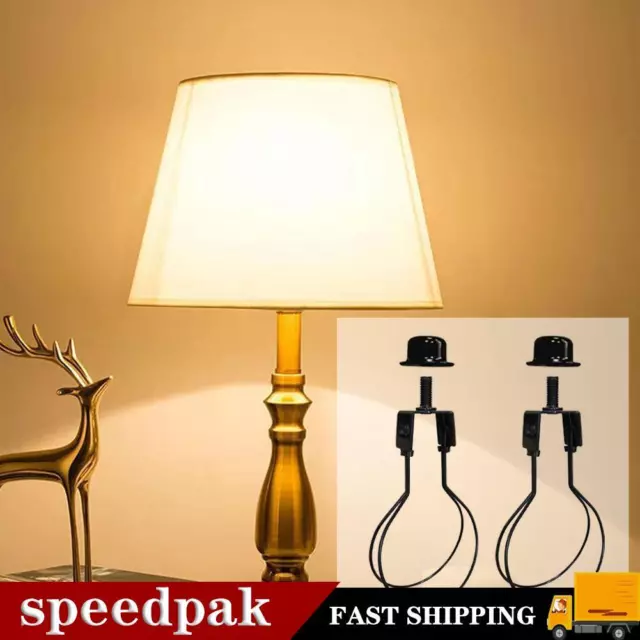 2 Pack Round Lamp Shade Light Bulb Clip Adapter ALUCSET Holder Lampshade I9U0