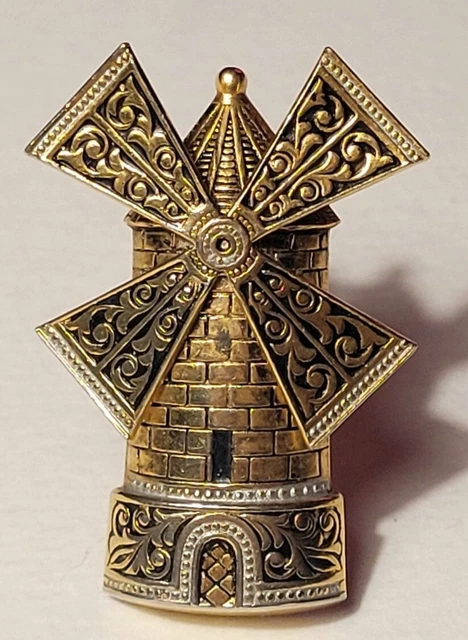 Broche Ancienne Or De Tolède - Sabre, épée, Heaume, Chevalier, Bijou Vintage #K8, Occasion
