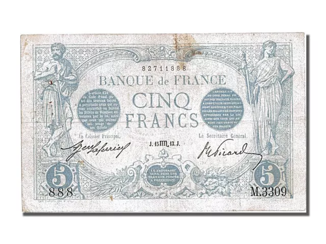 [#201139] Billet, France, 5 Francs, 5 F 1912-1917 ''Bleu'', 1913, 1913-10-15, TT
