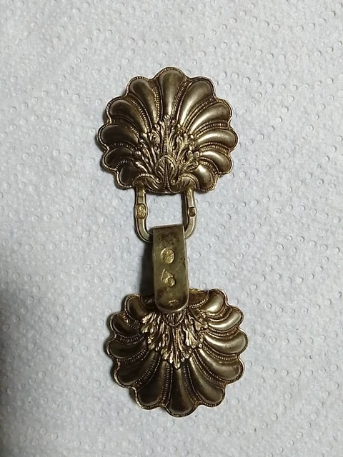 Broche Art Déco Argentée - Boucles De Cape Articulées En 2 Parties, Vintage, Occasion