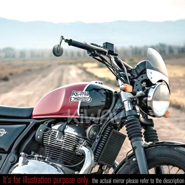 BAR END MIRROR LEFT SIDE round 2.5" chrome for Royal Enfield