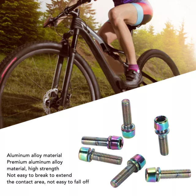 (Colorful)Bicycle Handlebar Stem Bolts M5x18mm Fine Machined Rustproof Bicycle