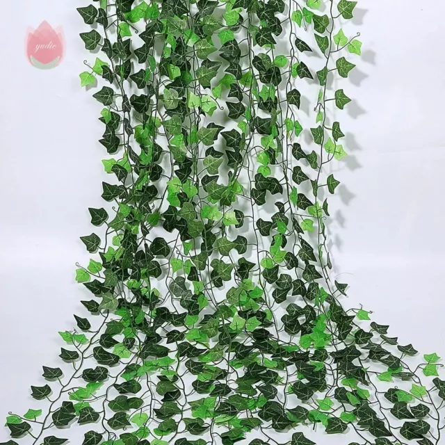 230cm Vert Soie Artificiel Suspendu Feuille Guirlande Plantes Vigne Maison