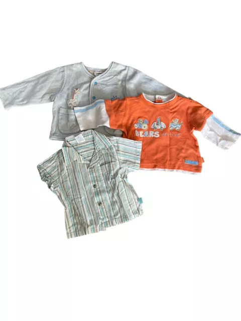 3 x Newborn Boys Tees T-Shirts Clothes Clothing Bundle Lot Size 00 Pumpkin Patch