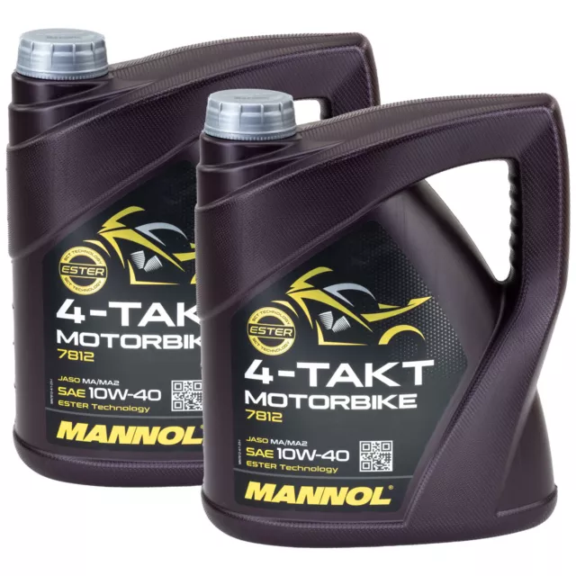 Roller Motoröl Motorbike 4-Takt SAE 10W-40 MANNOL API SL 8 Liter ATU BMW Honda 2