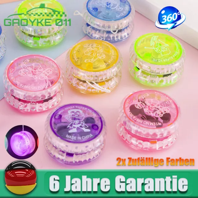 2x LED YoYo Kugellager Spiel leuchtend JoJo Kinder Spielzeug Geschenk mit Licht