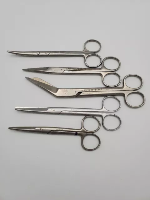 Aesculap Surgical Scissors Lot Di-Main 5 Total BC547R BC587R BC863R 08-163 Used