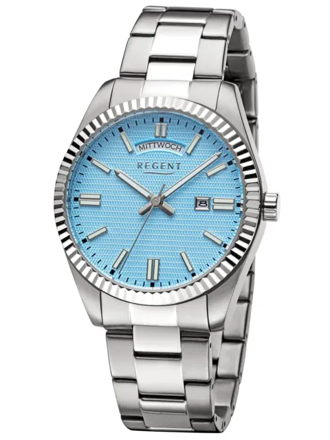 Regent Montre Bracelet pour Hommes Acier / Bleu Clair