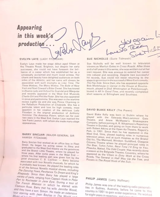 The Amorous Prawn Theatre Programme Signed By Sue Nicholls & Evelyn Laye 3