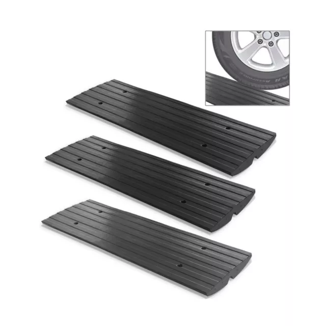 Pyle Car Driveway Adjustable Curb Threshold Ramps Heavy Duty 3 Pack PCRBDR23 New