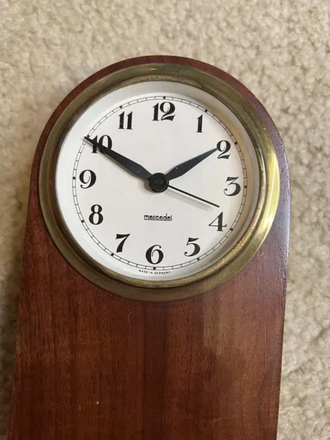 Vintage Mercedes Mantle Desk Wooden Clock - UNTESTED 