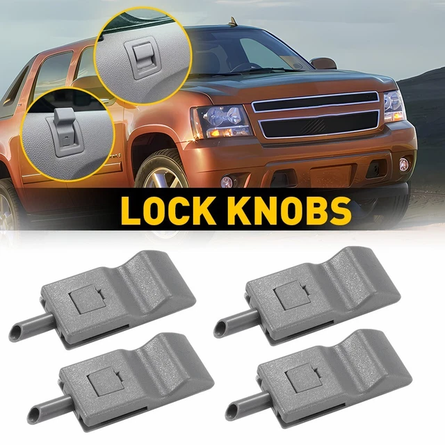 Set of 4 Door Lock Knob Gray LH/RH Front/Rear For 2007-2013 Chevrolet Avalanche