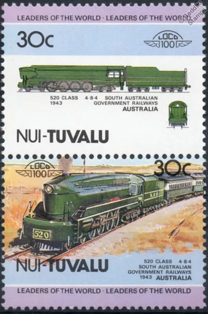 1943 SAR Class 520 4-8-4 South Australian Railways Train Stamps / LOCO 100