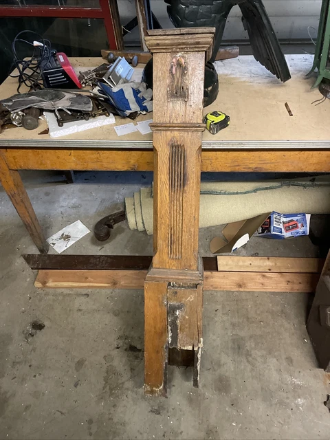 Bova Antique Oak newell Post 48“ x 8 x 7.75 base 7