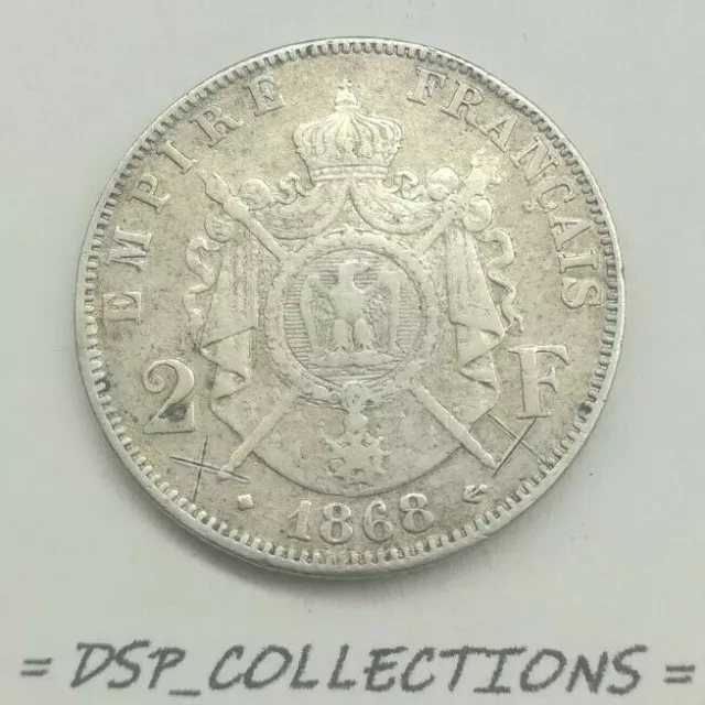 France BELLE 2 Francs NAPOLÉON III, 1868 BB // Réf:269/M01