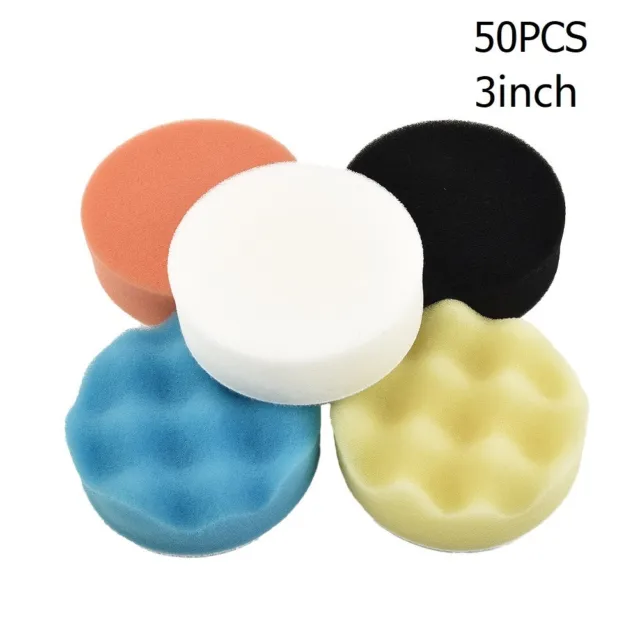 Professional Grade 3 Inch Polishing Sponge Pads (50 Pack) for Car Cleaning
