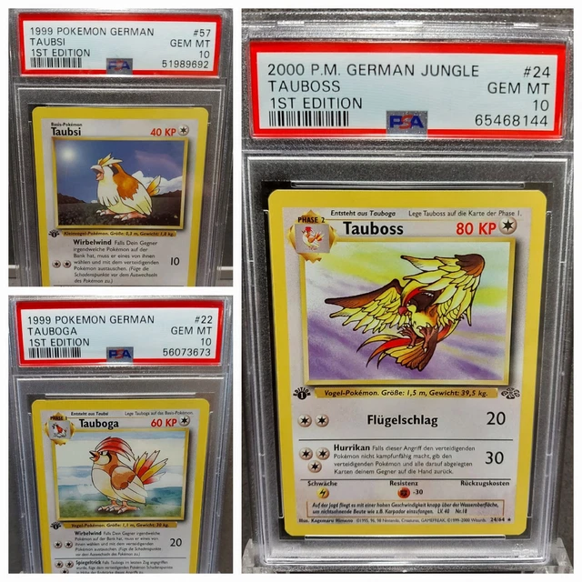 Pokemon Karte Set Tauboss PSA 10 1st Edition Base Jungle Set - Gem Mint - POP 1!