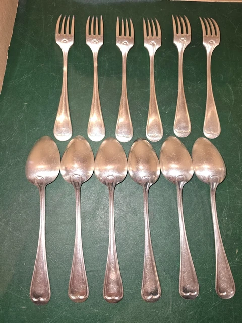 Lot De 24 Couverts Apollo Silver Plated (12 Fourchettes à Dîner) - Argenté, Occasion