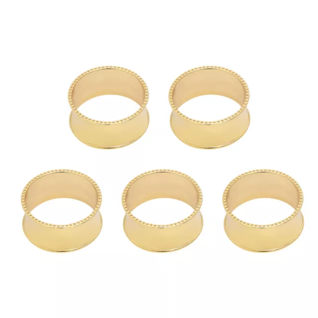 5 PCS Golden Napkin Ring Holders Wedding Rings Table Stainless Steel