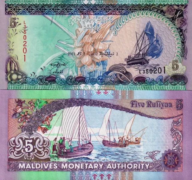 MALDIVE - Maldives 5  Rufiyaa 2011 - FDS UNC