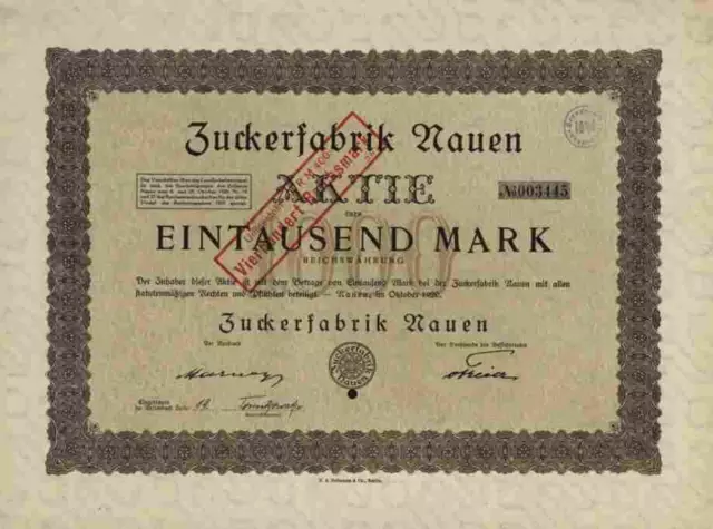 Zuckerfabrik Nauen 1920 Ketzin Brandenburg Berlin 1000 RM Tangermünde Rabbethge