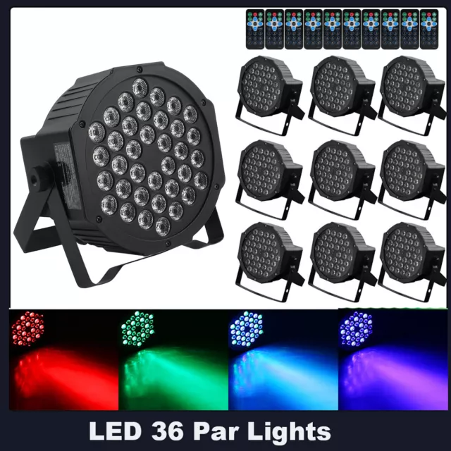8x 110W Par LED Strahler RGB 36 LED Bühnenlicht DMX DJ Party Bühnenbeleuchtung