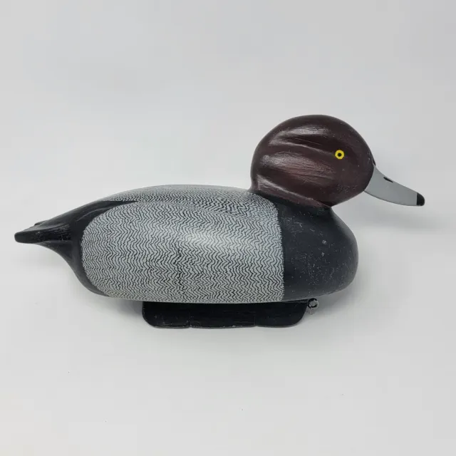 Vintage Hand-carved Wood Drake Redhead Duck Decoy Signed AC1284