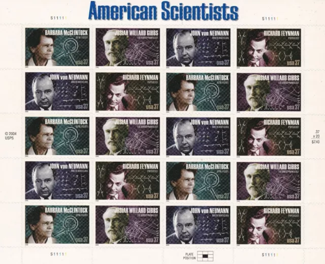 2005 United States, American Scientists - n . 4072/4075 Minisheet of 20 MNH / *