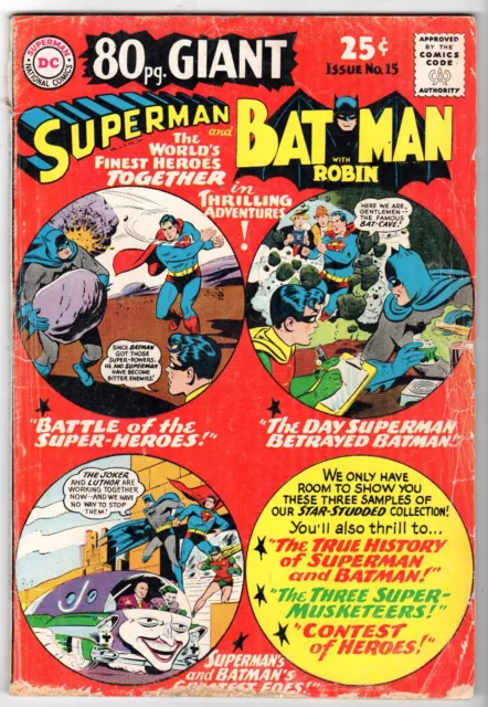 80 Page Giant #15 Featuring Superman & Batman, Very Good Condition