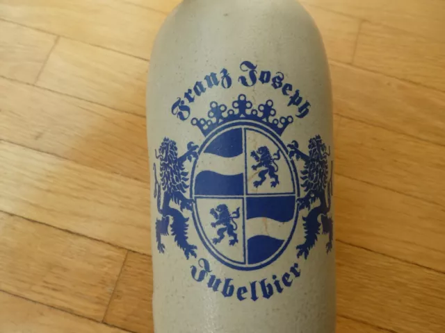 Alte Flasche Steingut Bierflasche Tonflasche Franz Josef Jubelbier 0,5l M.K.M