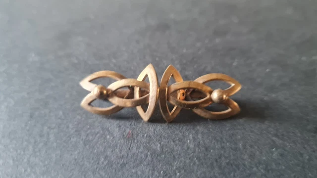 Broche Vintage En Forme De Plume Plaquée Or - Ornée De Strass, Très Bon état
