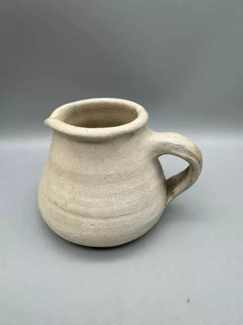 Heavy rustic primitive style handmade stoneware jug