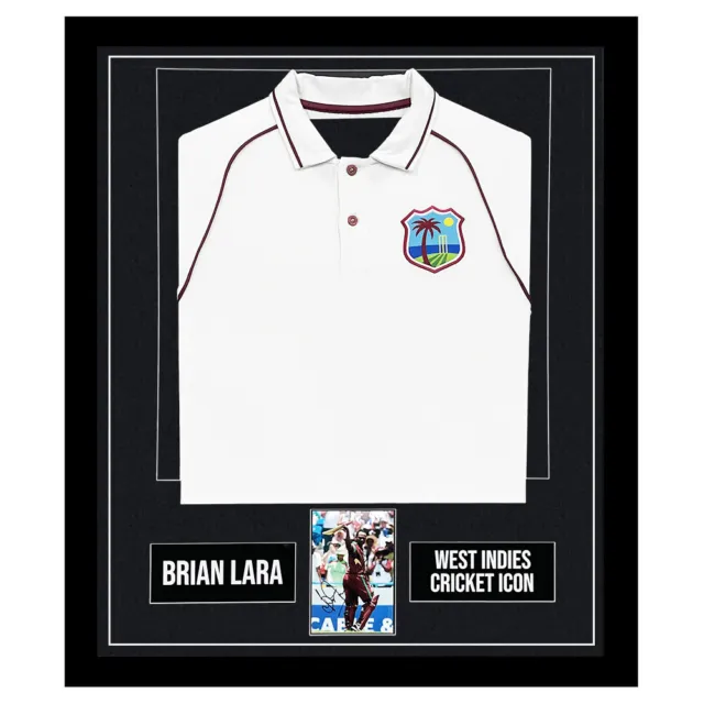 Signed Brian Lara Framed Display Shirt - West Indies Cricket Icon +COA