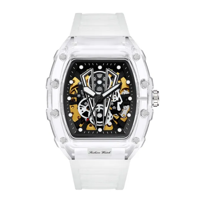 New Fashion Barrel-Shaped Hollow Automatic Mechanical Watch Men's Watch