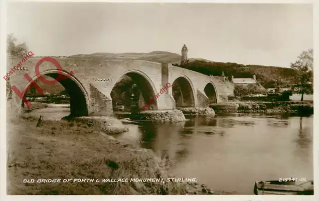 Postcard>>Stirling, Old Bridge of Forth and Wallace Monument [Valentine's]