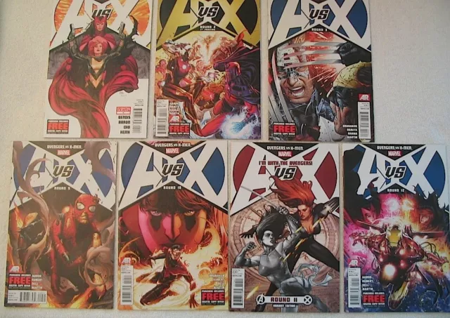 AVX Avengers Vs. X-Men Lot of 7 Marvel Comics 0 Variant, 2 7th Pr, 3 9 10 11 12
