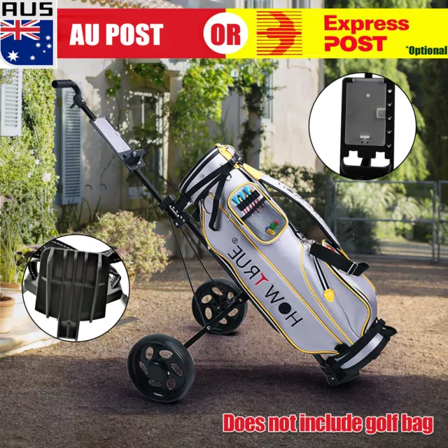 Foldable Golf Buggy Trolley Cart Push Pull 2 Wheels Steel Golf Club Cart AU