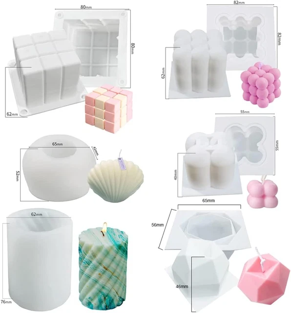 Stampi per candele a forma di fiori, in silicone, a forma di cuore, riutilizzabili, per aromaterapia, per sapone, cera di soia, resina epossidica