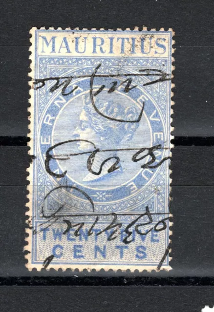 Mauritius alte Briefmarke Handentwertet Queen Victoria Twentyfive Cents um 1890.