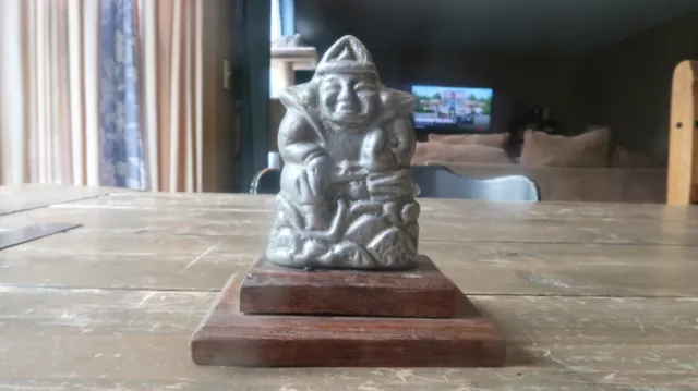 Antique Aluminum Japanese Samurai Warrior Figure 4.25"
