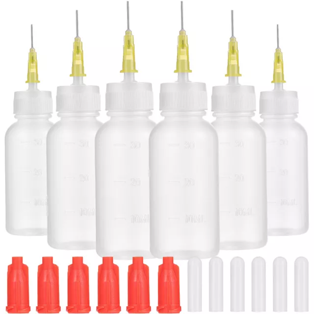 6 Needle Tip Plastic Bottle Glue Applicator Squeeze Dispenser-QO