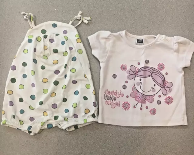 Baby Girl Bundle of Summer Clothes Romper T-shirt Baby Gap M&Co Age 0-3 Mths