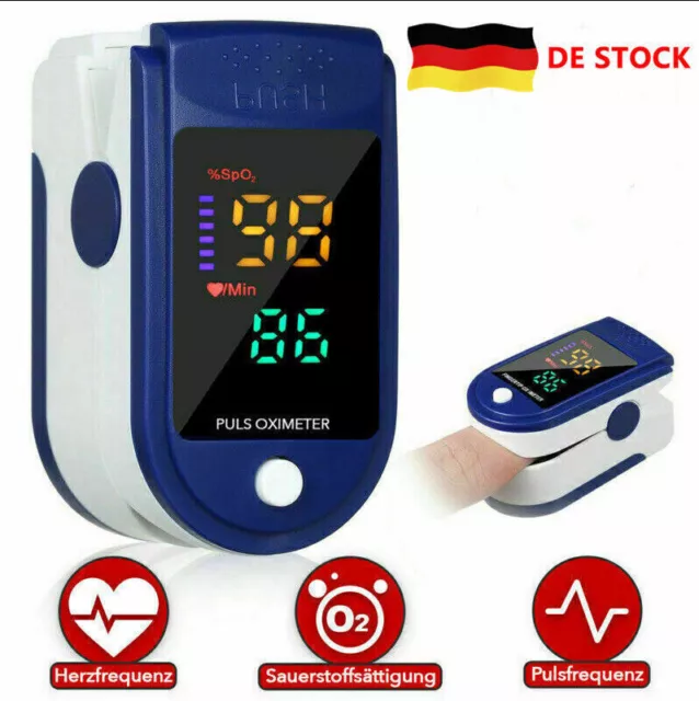 Finger Pulsoximeter Sauerstoff Puls Blut Messgerät SpO-2 Oximeter Pulsoxymeter