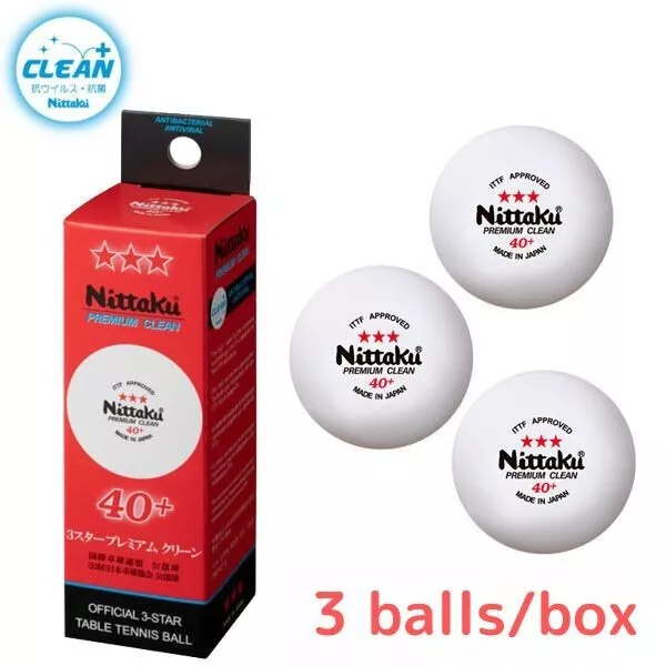 Nittaku 3-Star Premium 40+ Balls, 3 Balls, Table Tennis Ping Pong -Free Shipping