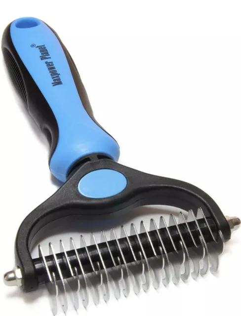 Maxpower Planet Pet Grooming Brush - Double Sided Shedding and Dematting Underco